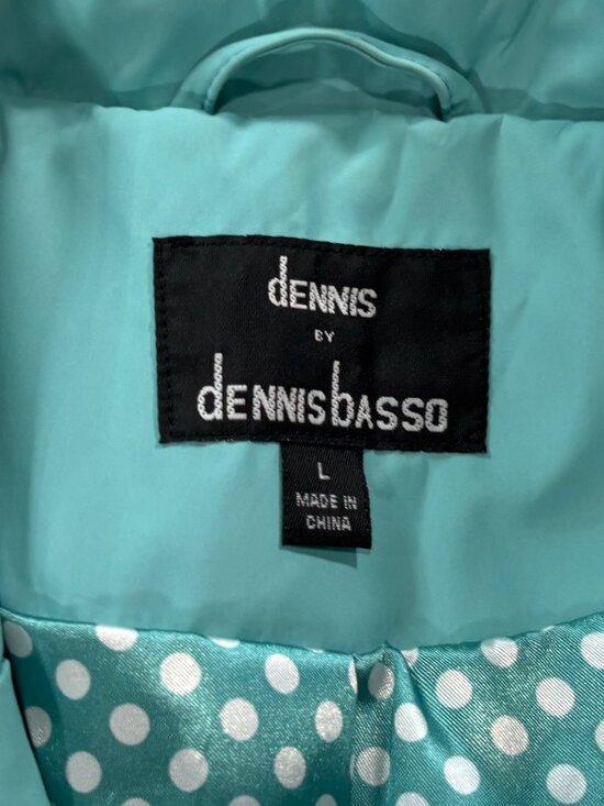 Dennis by Dennis Basso Turquoise Belted Trench Coat - Women's Size Large  Lot M - Picture 4 of 7